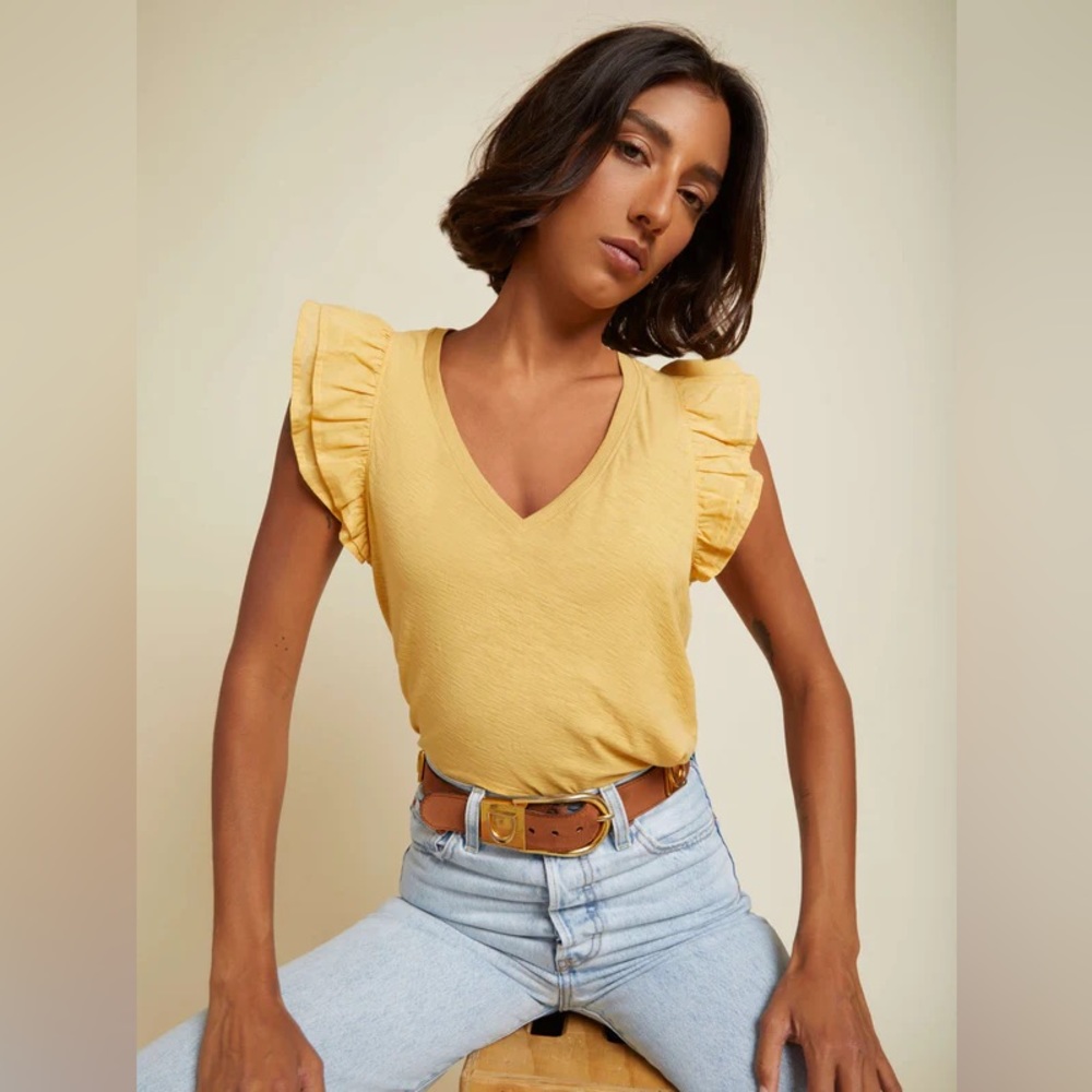 NWT Nation top with flutter sleeves